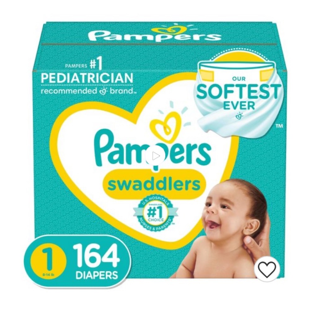 Pampers Size 1 Diapers - box of 164 UNOPENED